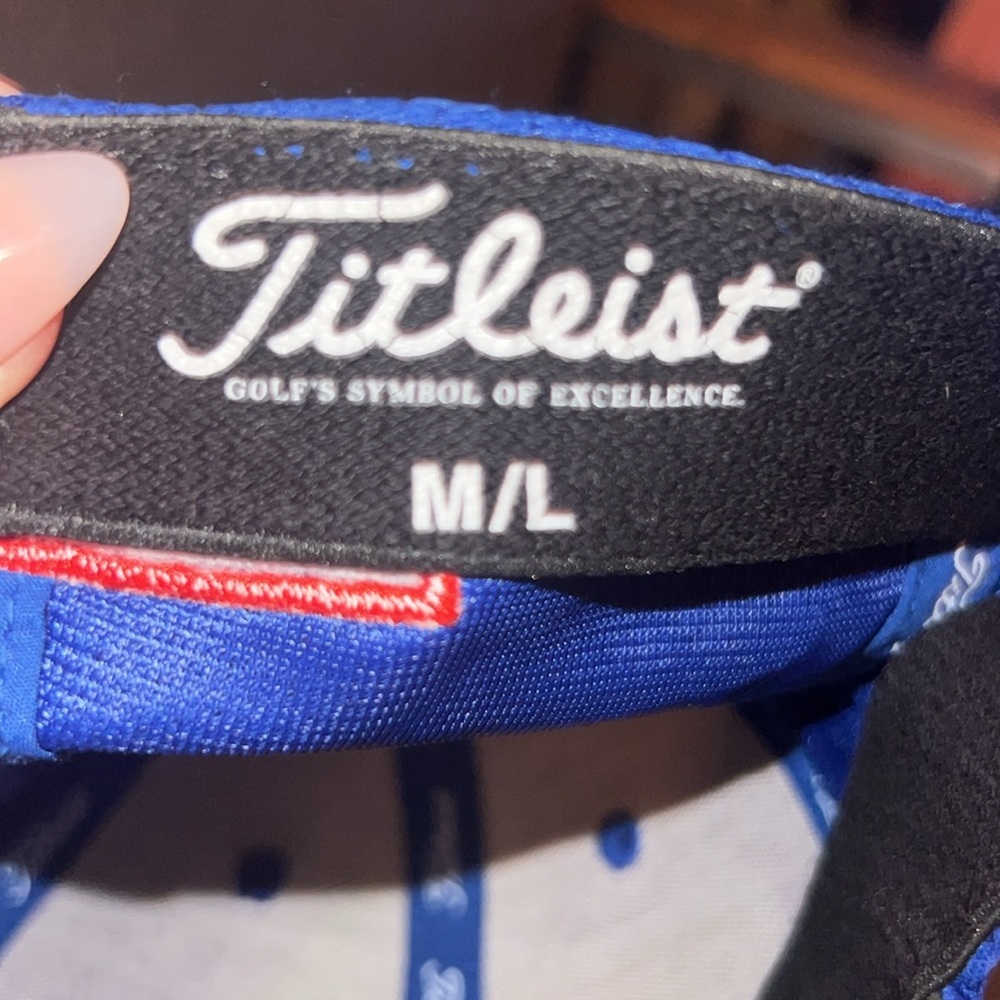 Titleist Pro V1 FootJoy Royal Blue White lettering fitted sports cap 🧢 golf hat - Picture 5 of 8
